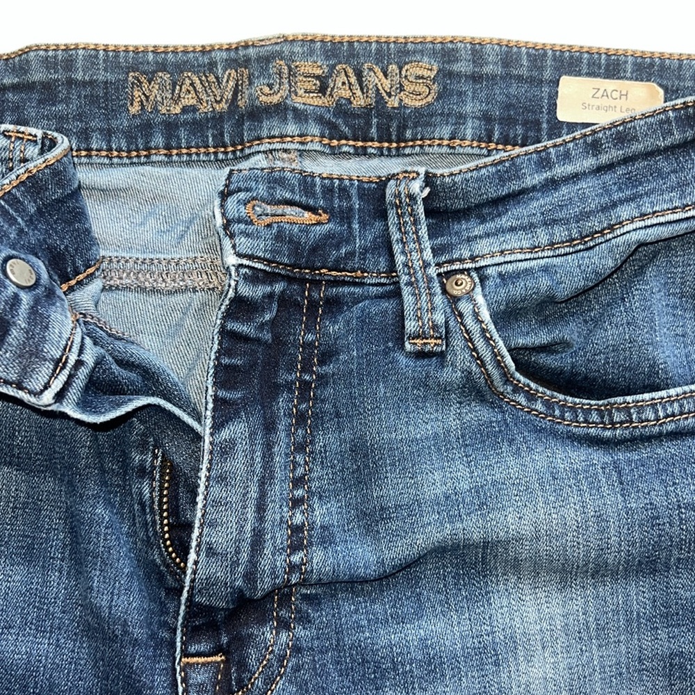 Mavi Zach Straight Leg Blue Denim Jeans Size 32 X 32 - Picture 2 of 3